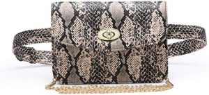 Ari Python Embossed Leather Belt Bag